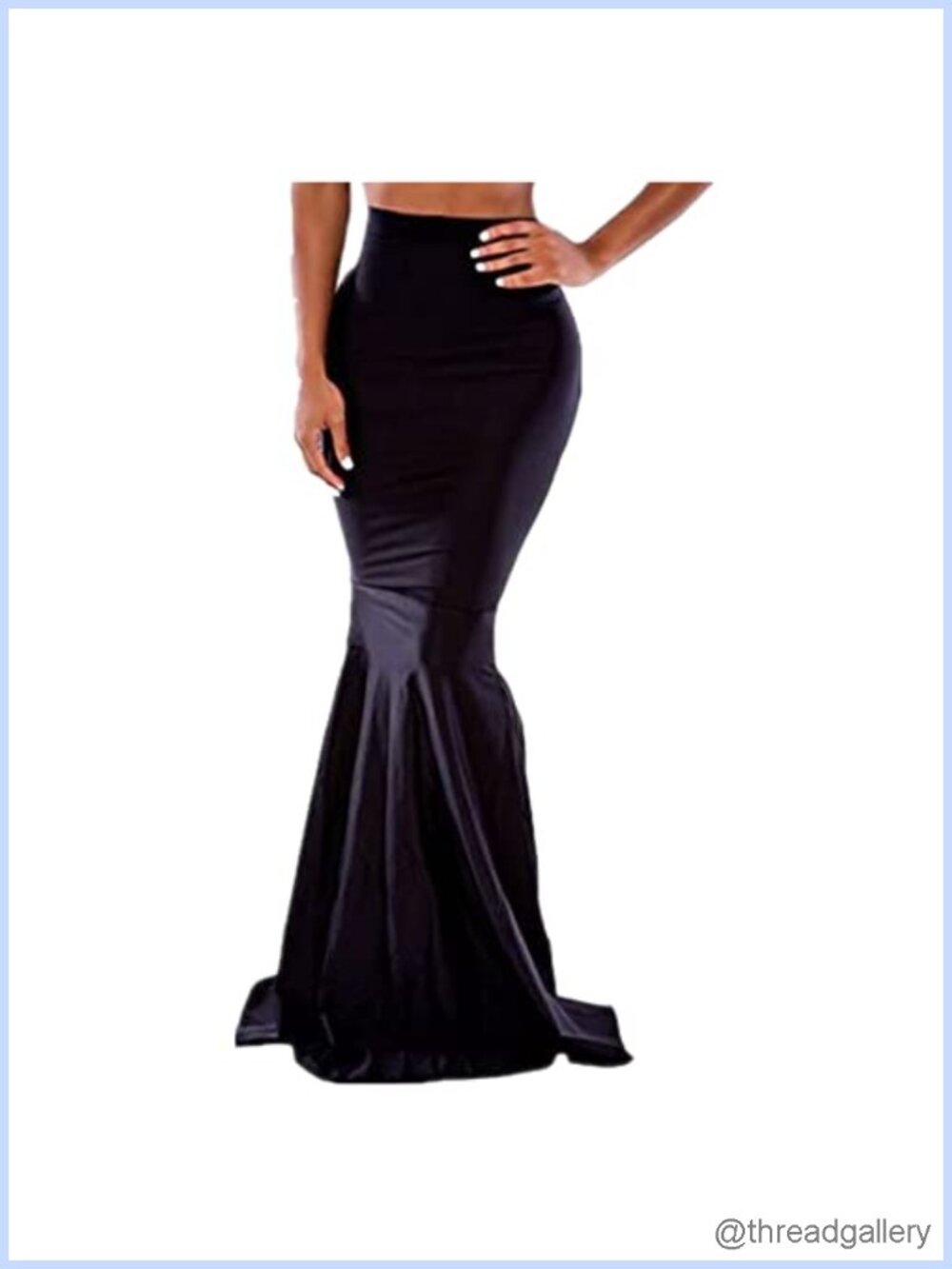 High Waist Bodycon Mermaid Maxi Skirt Polyester Spandex Prom Dance